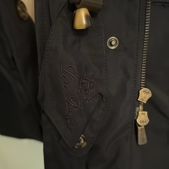 Loro Piana Navy Horsey Jacket w Mahogany Leather Collar L NWOT - Picture 5 of 13